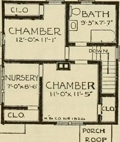 An illustration from Plan book of Harris homes : book number seventy six, 1920, leaf 68