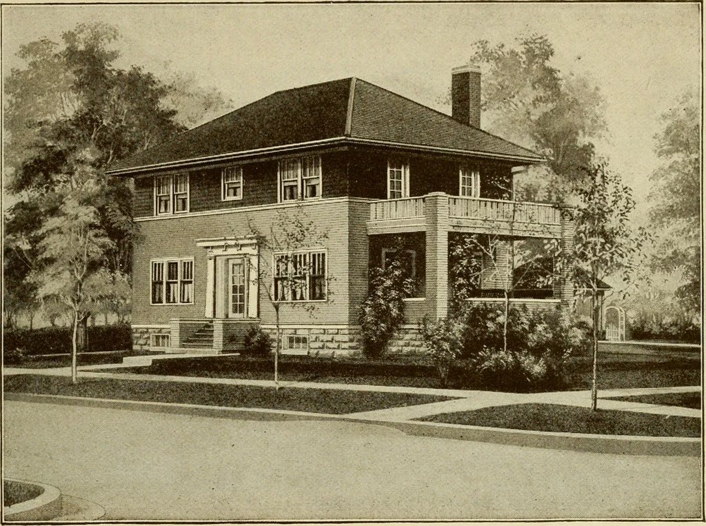 An illustration from Plan book of Harris homes : book number seventy six, 1920, leaf 72