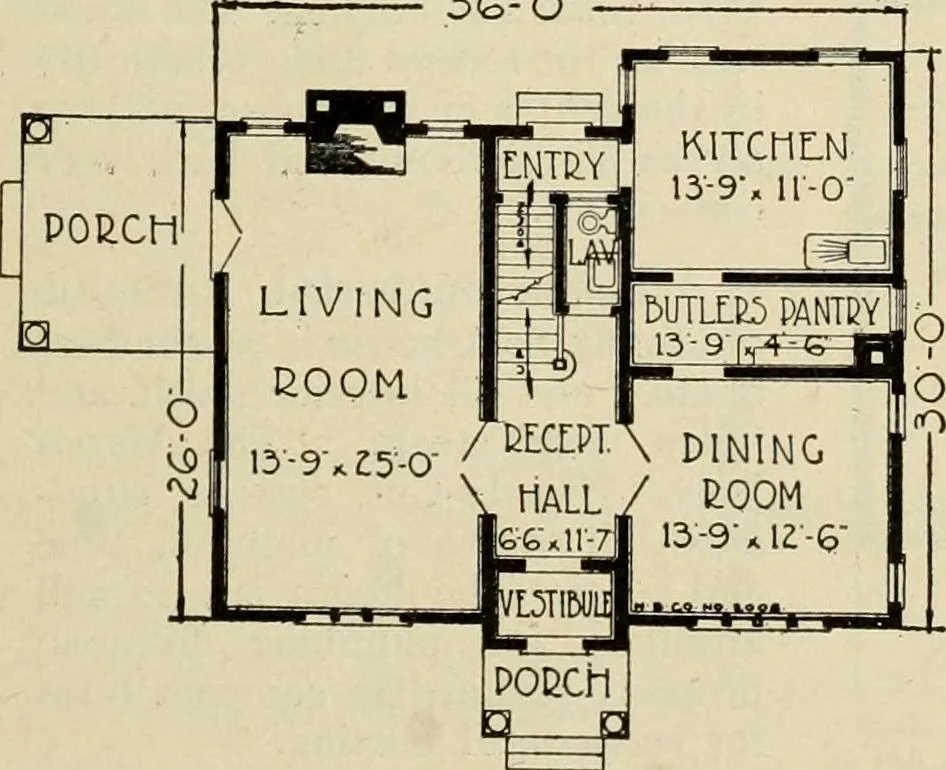 An illustration from Plan book of Harris homes : book number seventy six, 1920, leaf 74