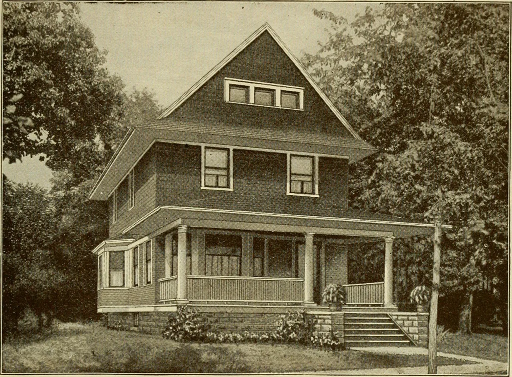 An illustration from Plan book of Harris homes : book number seventy six, 1920, leaf 84