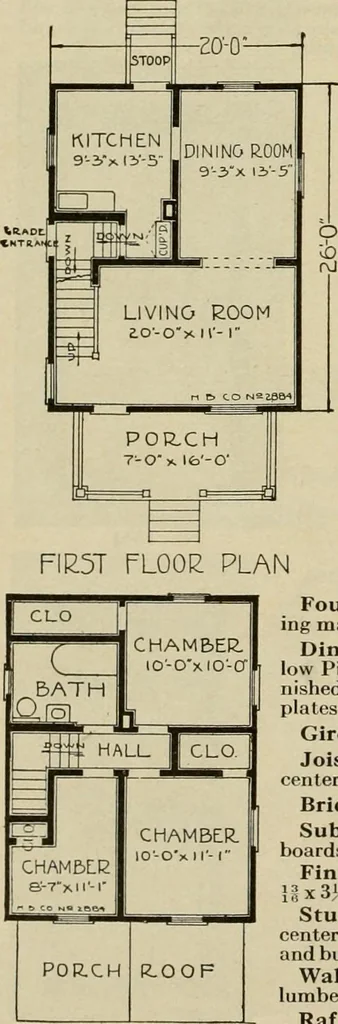 An illustration from Plan book of Harris homes : book number seventy six, 1920, leaf 93