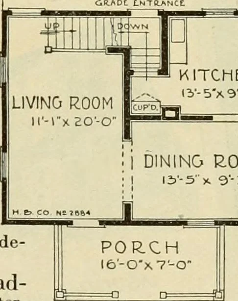 An illustration from Plan book of Harris homes : book number seventy six, 1920, leaf 94
