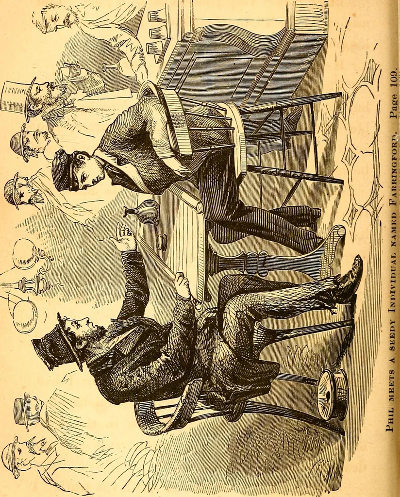 An illustration from Plane and plank, or, The mishaps of a mechanic, 1870, leaf 127