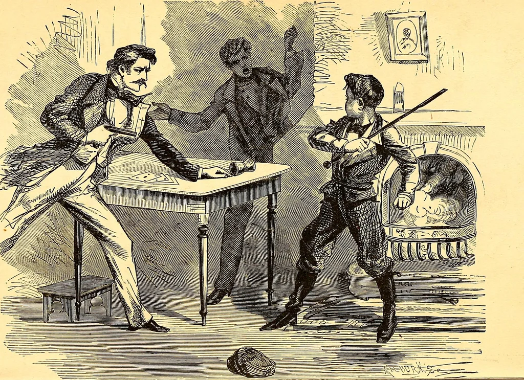 An illustration from Plane and plank, or, The mishaps of a mechanic, 1870, leaf 248