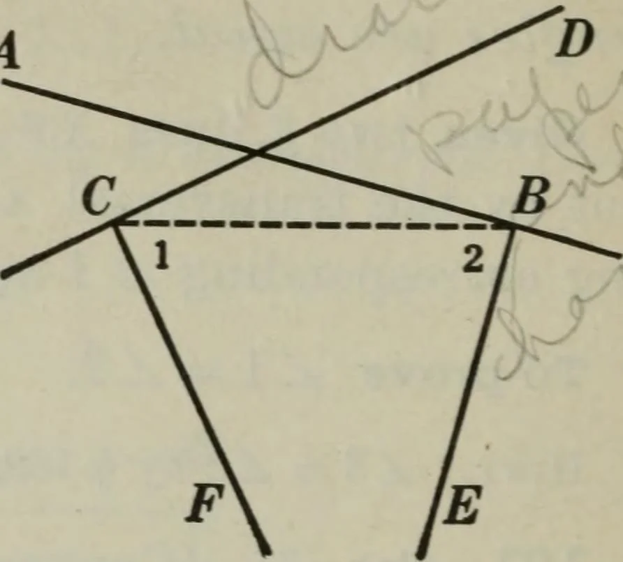 An illustration from Plane and solid geometry, 1912, leaf 83