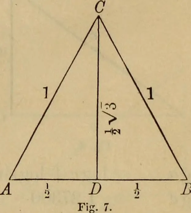 An illustration from Plane and spherical trigonometry, 1887, leaf 24