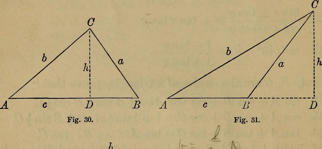 An illustration from Plane and spherical trigonometry, 1887, leaf 59