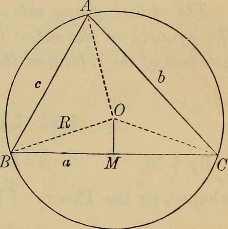 An illustration from Plane and spherical trigonometry, 1887, leaf 60