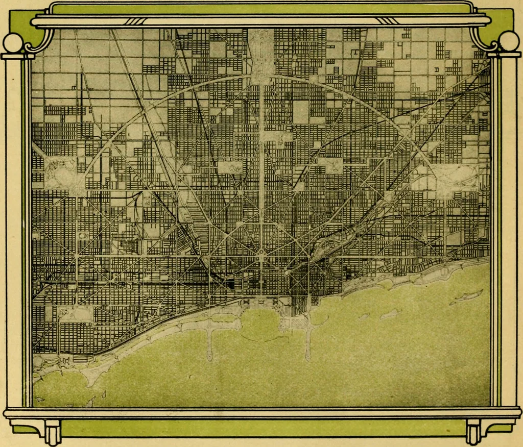 An illustration from Planning a world metropolis, 1909, leaf 13