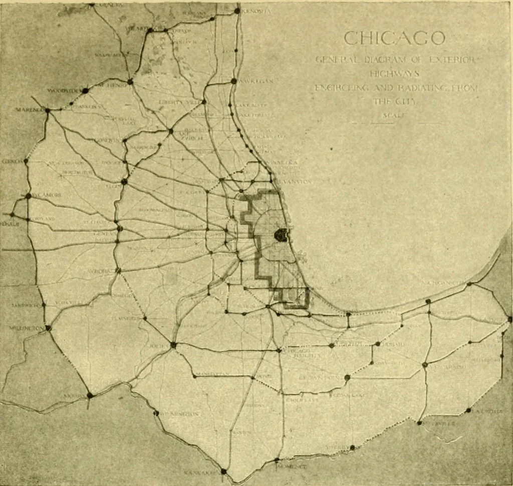 An illustration from Planning a world metropolis, 1909, leaf 30