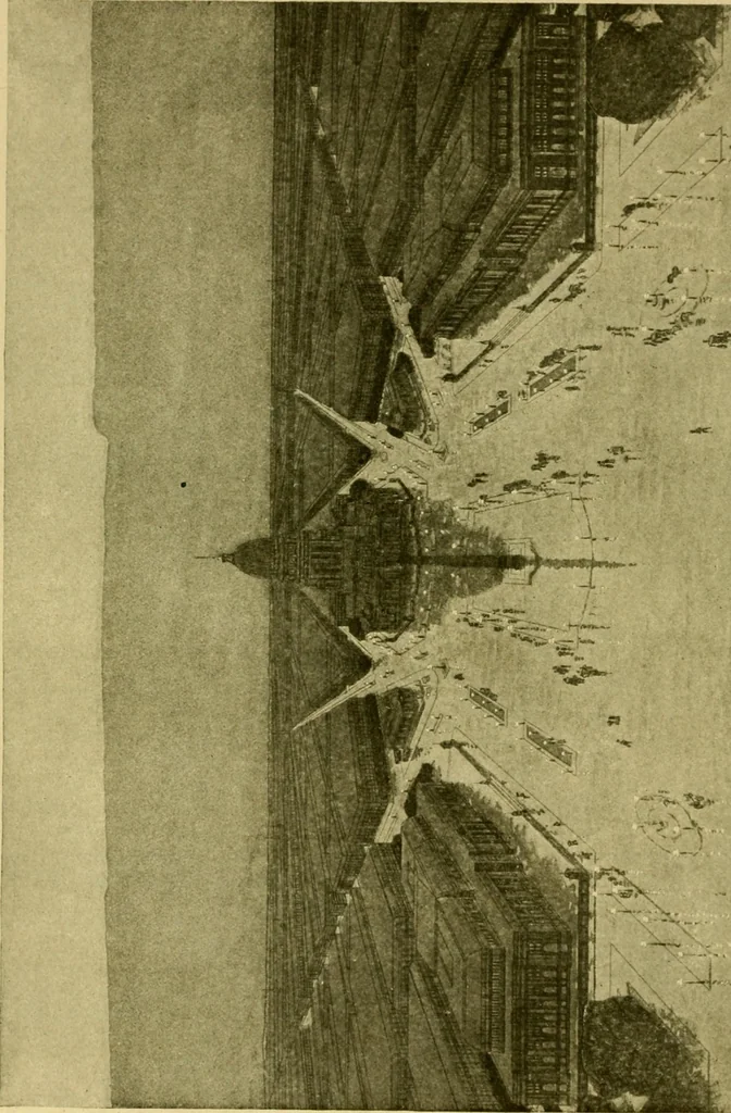 An illustration from Planning a world metropolis, 1909, leaf 35