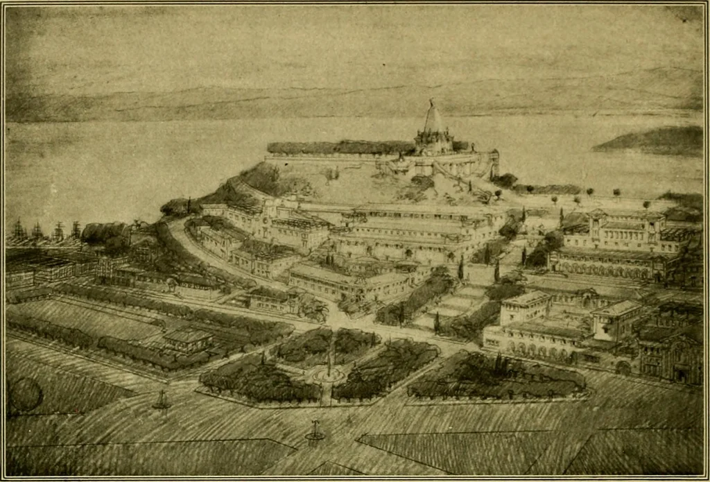 An illustration from Planning a world metropolis, 1909, leaf 41