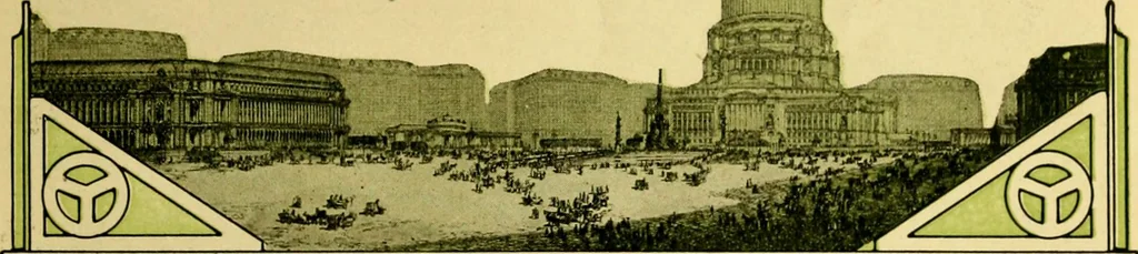 An illustration from Planning a world metropolis, 1909, leaf 8