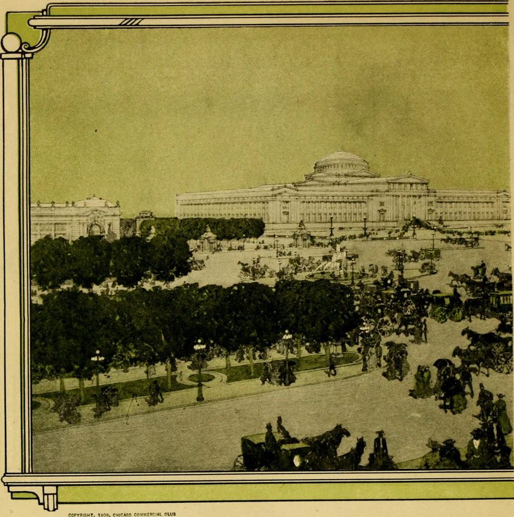 An illustration from Planning a world metropolis, 1909, leaf 9