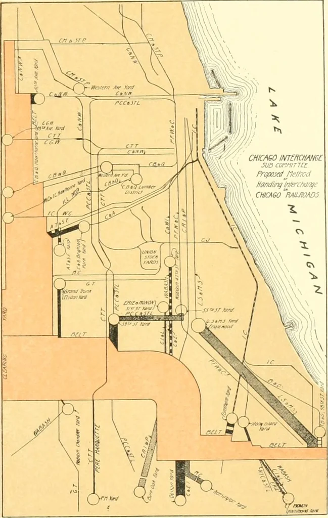 An illustration from Plan of Chicago prepared under the direction of the Commercial club during the years 1906, 1907, and 1908, 1909, leaf 108