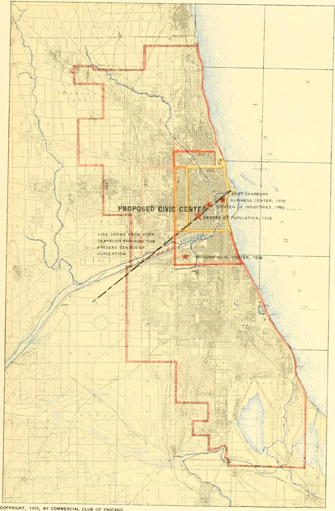 An illustration from Plan of Chicago prepared under the direction of the Commercial club during the years 1906, 1907, and 1908, 1909, leaf 138