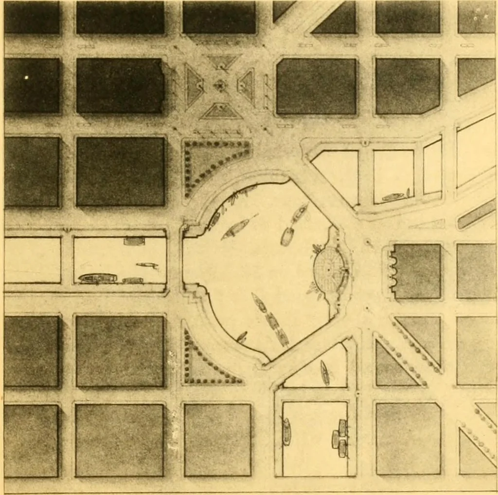An illustration from Plan of Chicago prepared under the direction of the Commercial club during the years 1906, 1907, and 1908, 1909, leaf 152