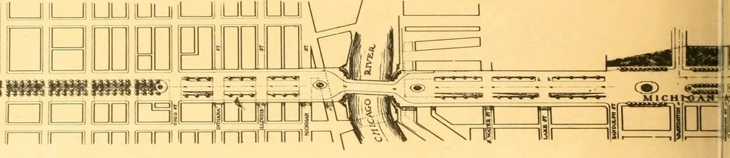 An illustration from Plan of Chicago prepared under the direction of the Commercial club during the years 1906, 1907, and 1908, 1909, leaf 167