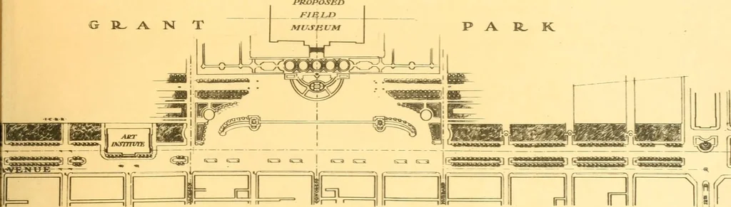 An illustration from Plan of Chicago prepared under the direction of the Commercial club during the years 1906, 1907, and 1908, 1909, leaf 168