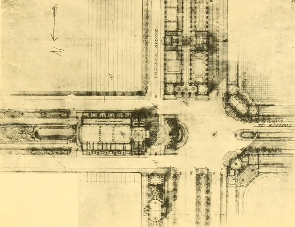 An illustration from Plan of Chicago prepared under the direction of the Commercial club during the years 1906, 1907, and 1908, 1909, leaf 172