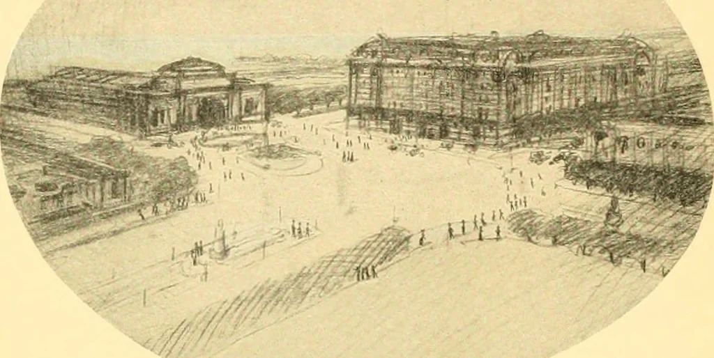 An illustration from Plan of Chicago prepared under the direction of the Commercial club during the years 1906, 1907, and 1908, 1909, leaf 173