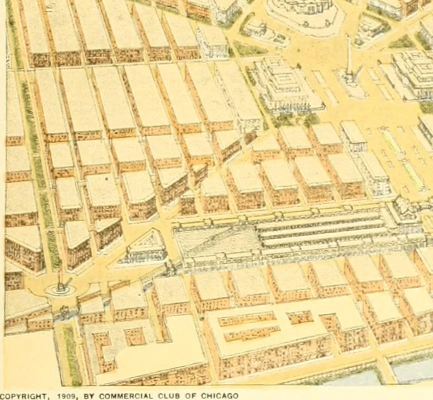 An illustration from Plan of Chicago prepared under the direction of the Commercial club during the years 1906, 1907, and 1908, 1909, leaf 182