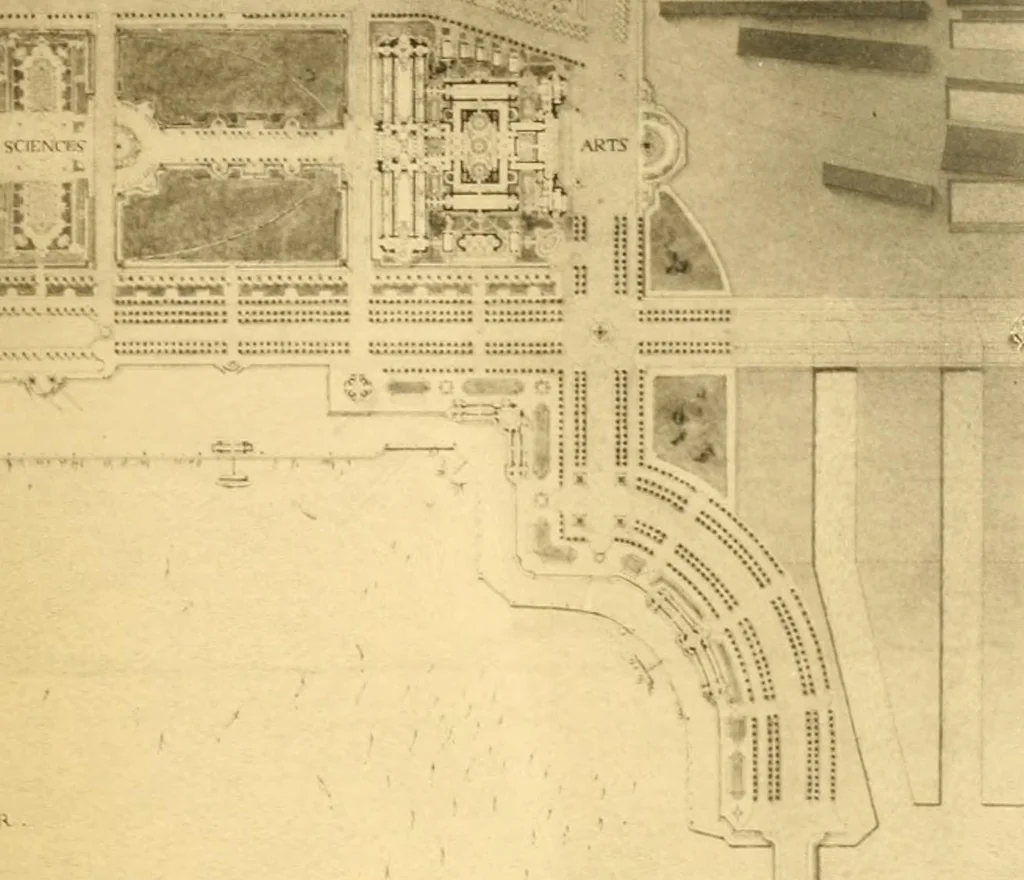 An illustration from Plan of Chicago prepared under the direction of the Commercial club during the years 1906, 1907, and 1908, 1909, leaf 186