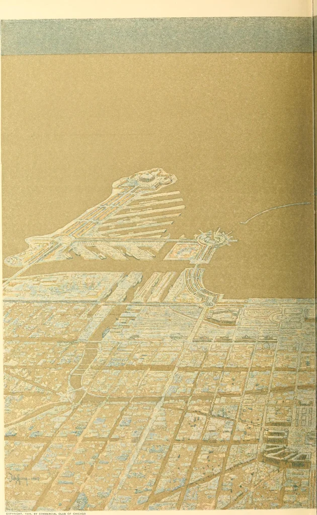 An illustration from Plan of Chicago prepared under the direction of the Commercial club during the years 1906, 1907, and 1908, 1909, leaf 221