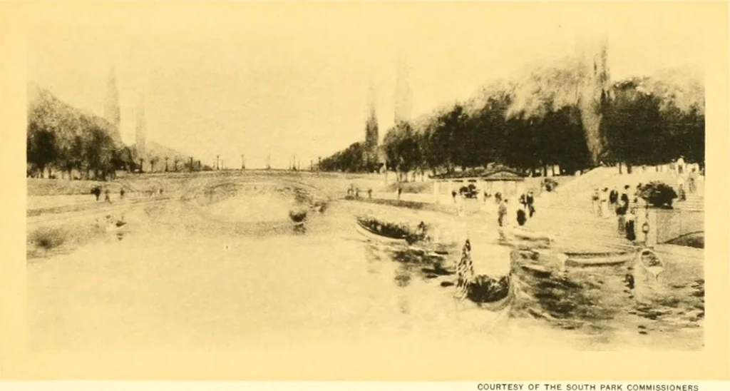 An illustration from Plan of Chicago prepared under the direction of the Commercial club during the years 1906, 1907, and 1908, 1909, leaf 96