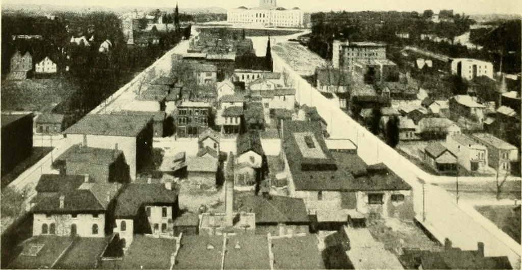 An illustration from A plan of the city of Hartford. Preliminary report by Carrere & Hastings, advisory architects, to the Commission on the city plan of the city of Hartford, Connecticut, in relation to the rectification of the present plan and the development and extension of the city, 1912, leaf 43