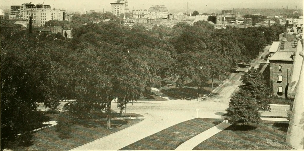 An illustration from A plan of the city of Hartford. Preliminary report by Carrere & Hastings, advisory architects, to the Commission on the city plan of the city of Hartford, Connecticut, in relation to the rectification of the present plan and the development and extension of the city, 1912, leaf 58