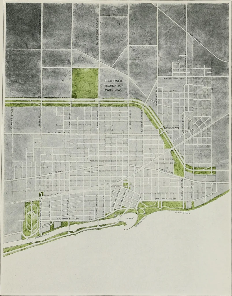 An illustration from Plan of Evanston, 1917, leaf 20