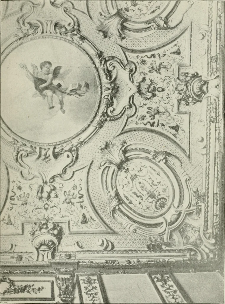 An illustration from Plastering, plain and decorative. A practical treatise on the art & craft of plastering and modelling, including full descriptions of the various tools, materials, processes, and appliances employed ... together with an account of historical plastering in England, Scotland, and Ireland, accompanied by numerous examples, 1899, leaf 102