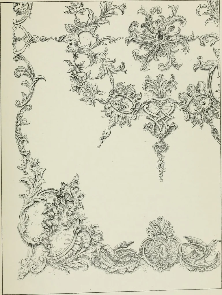 An illustration from Plastering, plain and decorative. A practical treatise on the art & craft of plastering and modelling, including full descriptions of the various tools, materials, processes, and appliances employed ... together with an account of historical plastering in England, Scotland, and Ireland, accompanied by numerous examples, 1899, leaf 104