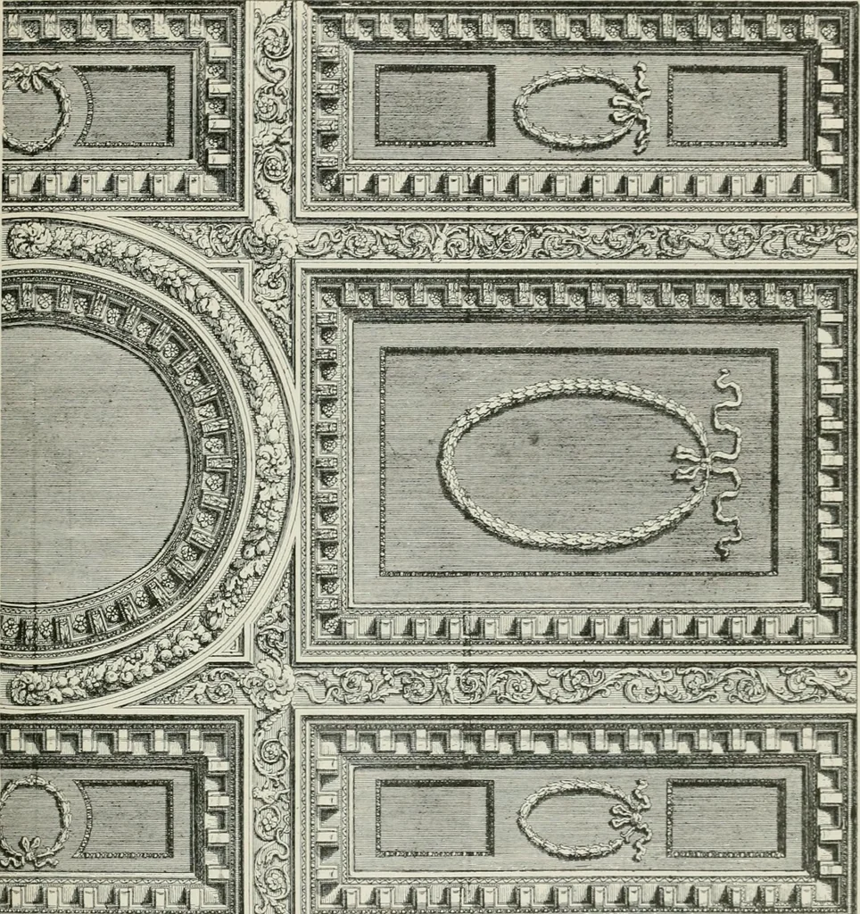 An illustration from Plastering, plain and decorative. A practical treatise on the art & craft of plastering and modelling, including full descriptions of the various tools, materials, processes, and appliances employed ... together with an account of historical plastering in England, Scotland, and Ireland, accompanied by numerous examples, 1899, leaf 106