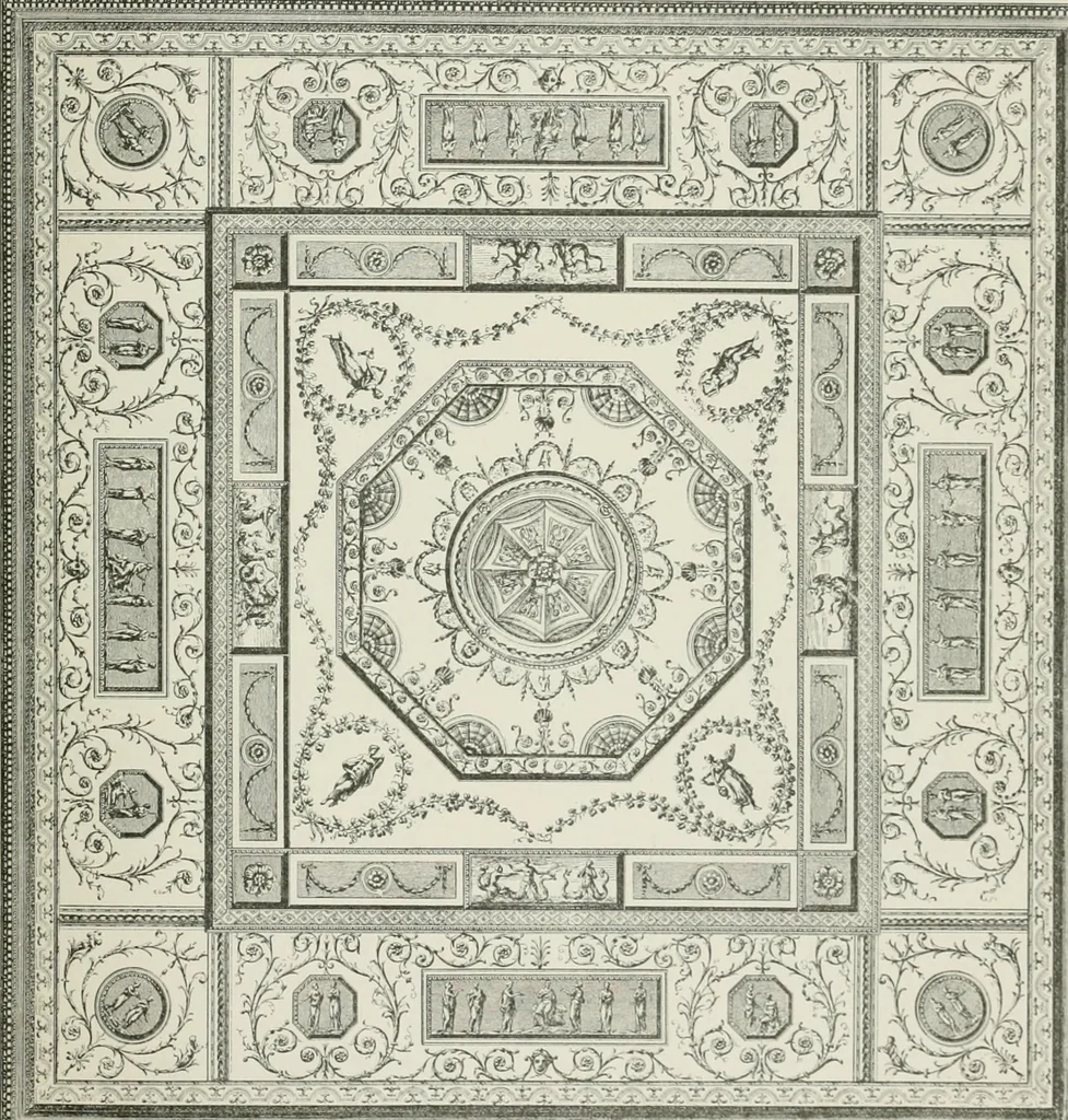 An illustration from Plastering, plain and decorative. A practical treatise on the art & craft of plastering and modelling, including full descriptions of the various tools, materials, processes, and appliances employed ... together with an account of historical plastering in England, Scotland, and Ireland, accompanied by numerous examples, 1899, leaf 108