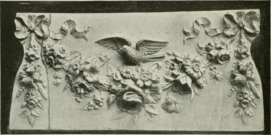 An illustration from Plastering, plain and decorative. A practical treatise on the art & craft of plastering and modelling, including full descriptions of the various tools, materials, processes, and appliances employed ... together with an account of historical plastering in England, Scotland, and Ireland, accompanied by numerous examples, 1899, leaf 201