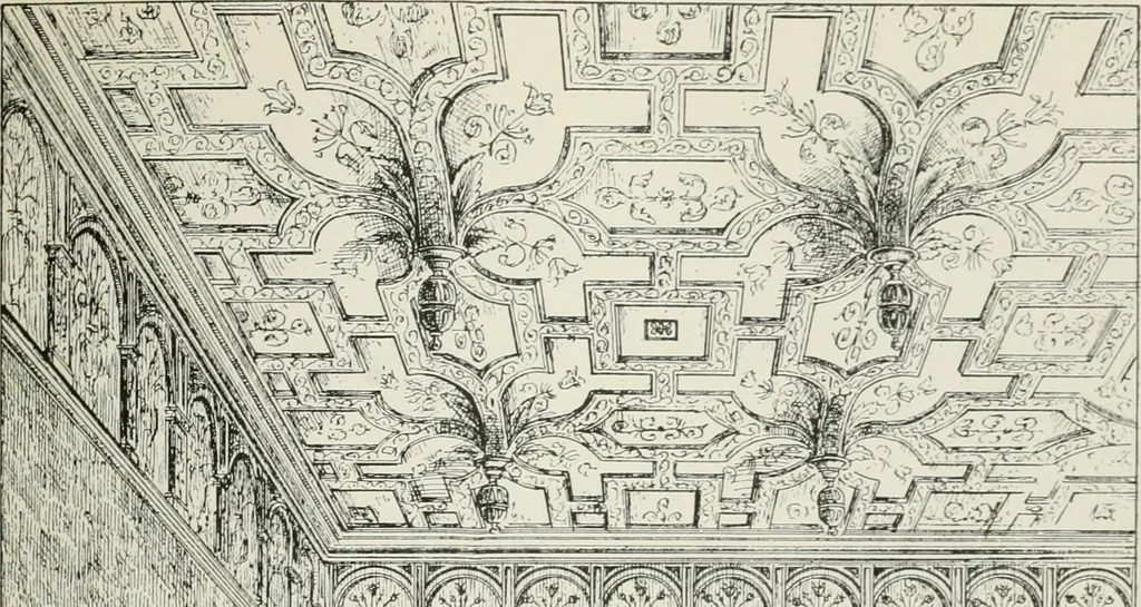 An illustration from Plastering, plain and decorative. A practical treatise on the art & craft of plastering and modelling, including full descriptions of the various tools, materials, processes, and appliances employed ... together with an account of historical plastering in England, Scotland, and Ireland, accompanied by numerous examples, 1899, leaf 218