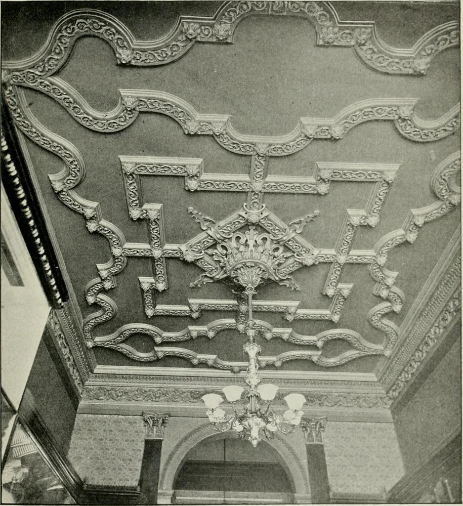 An illustration from Plastering, plain and decorative. A practical treatise on the art & craft of plastering and modelling, including full descriptions of the various tools, materials, processes, and appliances employed ... together with an account of historical plastering in England, Scotland, and Ireland, accompanied by numerous examples, 1899, leaf 222