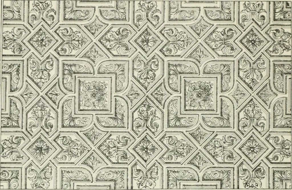 An illustration from Plastering, plain and decorative. A practical treatise on the art & craft of plastering and modelling, including full descriptions of the various tools, materials, processes, and appliances employed ... together with an account of historical plastering in England, Scotland, and Ireland, accompanied by numerous examples, 1899, leaf 225