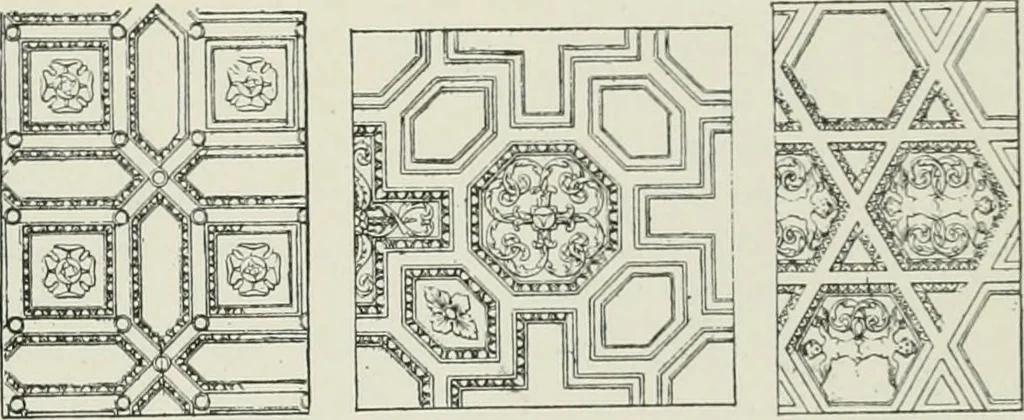 An illustration from Plastering, plain and decorative. A practical treatise on the art & craft of plastering and modelling, including full descriptions of the various tools, materials, processes, and appliances employed ... together with an account of historical plastering in England, Scotland, and Ireland, accompanied by numerous examples, 1899, leaf 248