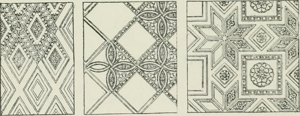 An illustration from Plastering, plain and decorative. A practical treatise on the art & craft of plastering and modelling, including full descriptions of the various tools, materials, processes, and appliances employed ... together with an account of historical plastering in England, Scotland, and Ireland, accompanied by numerous examples, 1899, leaf 248