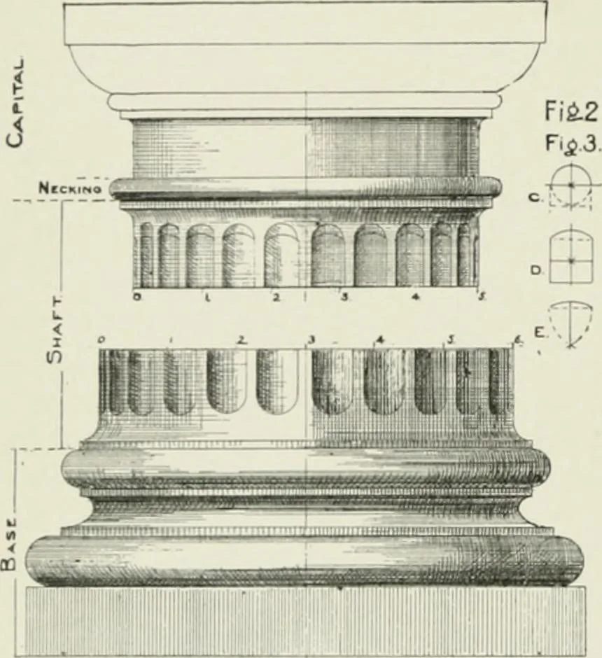 An illustration from Plastering, plain and decorative. A practical treatise on the art & craft of plastering and modelling, including full descriptions of the various tools, materials, processes, and appliances employed ... together with an account of historical plastering in England, Scotland, and Ireland, accompanied by numerous examples, 1899, leaf 253