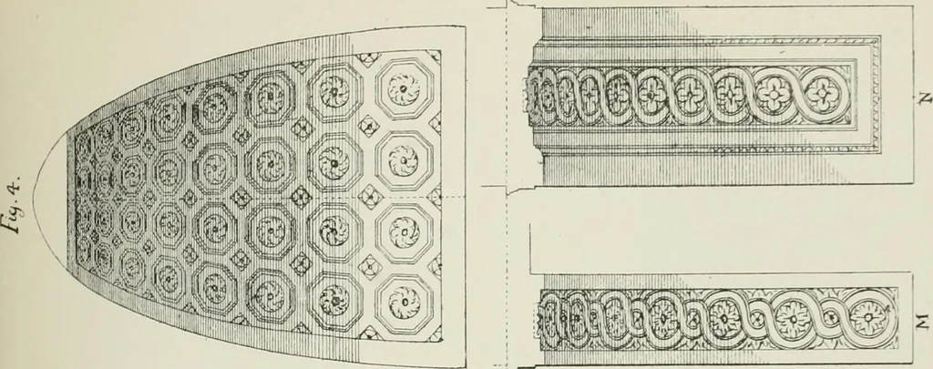 An illustration from Plastering, plain and decorative. A practical treatise on the art & craft of plastering and modelling, including full descriptions of the various tools, materials, processes, and appliances employed ... together with an account of historical plastering in England, Scotland, and Ireland, accompanied by numerous examples, 1899, leaf 266