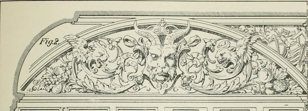 An illustration from Plastering, plain and decorative. A practical treatise on the art & craft of plastering and modelling, including full descriptions of the various tools, materials, processes, and appliances employed ... together with an account of historical plastering in England, Scotland, and Ireland, accompanied by numerous examples, 1899, leaf 280
