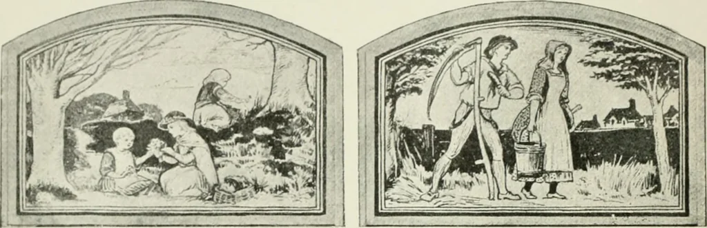 An illustration from Plastering, plain and decorative. A practical treatise on the art & craft of plastering and modelling, including full descriptions of the various tools, materials, processes, and appliances employed ... together with an account of historical plastering in England, Scotland, and Ireland, accompanied by numerous examples, 1899, leaf 321