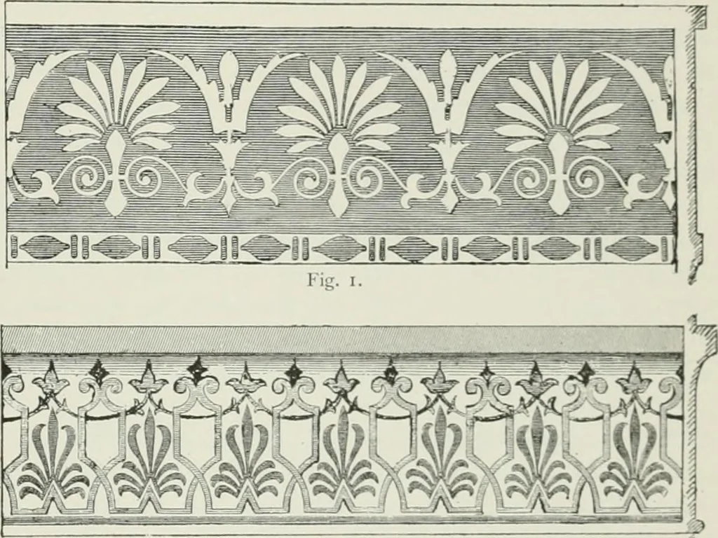 An illustration from Plastering, plain and decorative. A practical treatise on the art & craft of plastering and modelling, including full descriptions of the various tools, materials, processes, and appliances employed ... together with an account of historical plastering in England, Scotland, and Ireland, accompanied by numerous examples, 1899, leaf 324