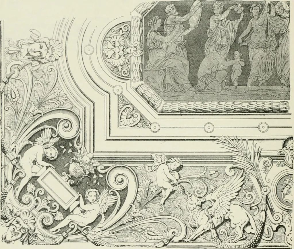 An illustration from Plastering, plain and decorative. A practical treatise on the art & craft of plastering and modelling, including full descriptions of the various tools, materials, processes, and appliances employed ... together with an account of historical plastering in England, Scotland, and Ireland, accompanied by numerous examples, 1899, leaf 329