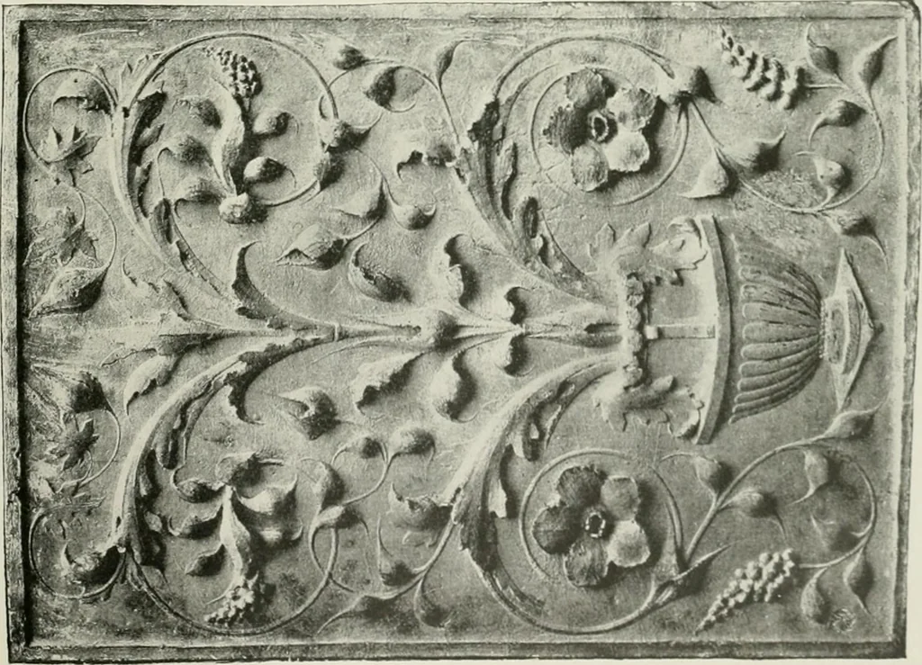 An illustration from Plastering, plain and decorative. A practical treatise on the art & craft of plastering and modelling, including full descriptions of the various tools, materials, processes, and appliances employed ... together with an account of historical plastering in England, Scotland, and Ireland, accompanied by numerous examples, 1899, leaf 344