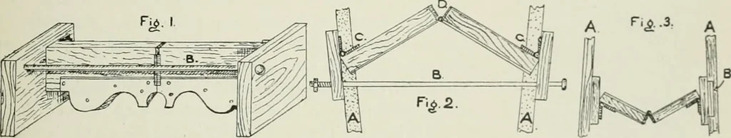 An illustration from Plastering, plain and decorative. A practical treatise on the art & craft of plastering and modelling, including full descriptions of the various tools, materials, processes, and appliances employed ... together with an account of historical plastering in England, Scotland, and Ireland, accompanied by numerous examples, 1899, leaf 404